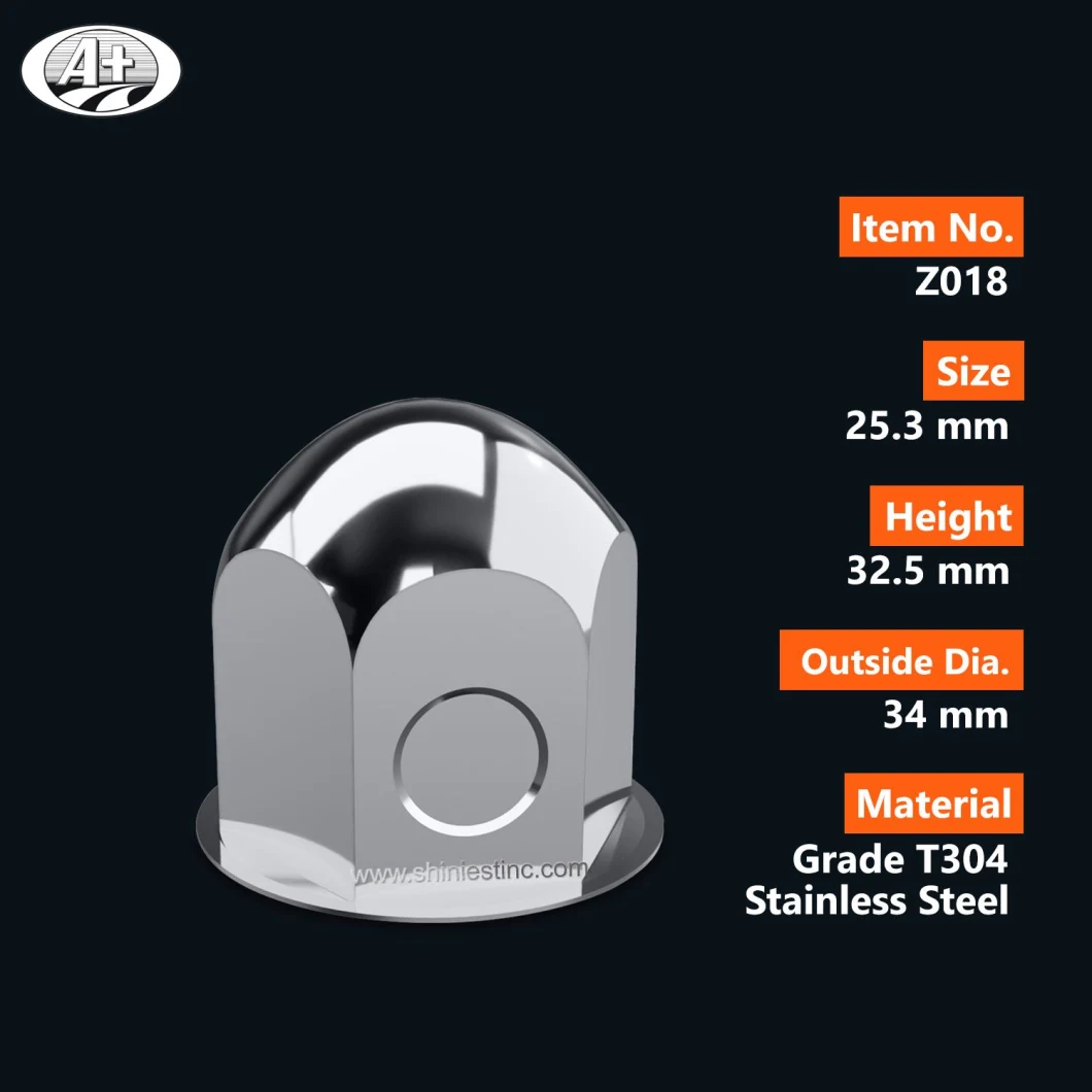 (Z018) 25.3mm T304 Stainless Steel Wheel Nut Covers