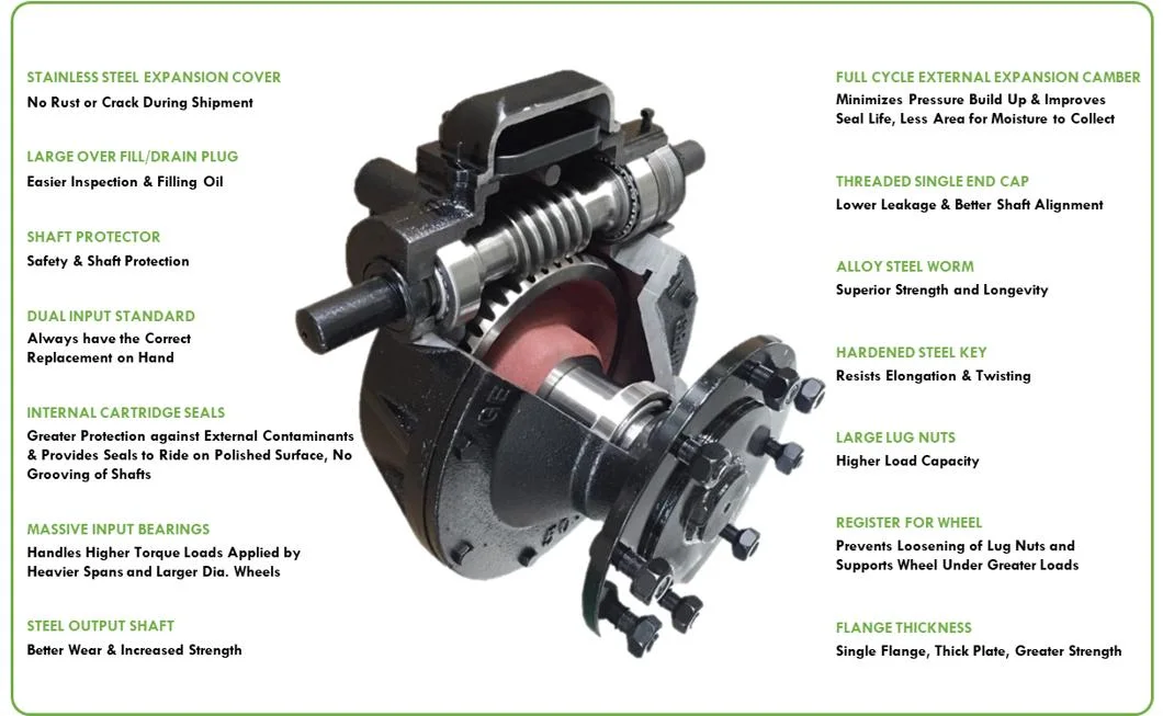 52: 1 Wheel Gearbox for Valley Pivot and Linear