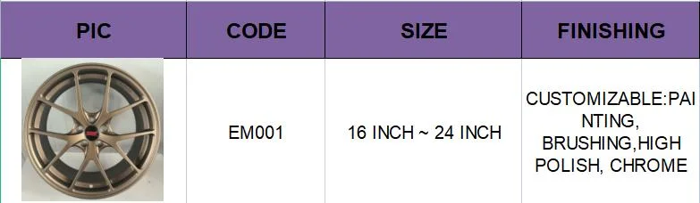 Efy Monoblock Concave Forged Alloy Wheel From Professional Manufacture