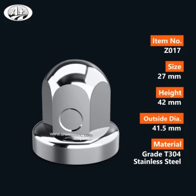 (Z017) 27mm T304 ステンレス鋼ホイールナットカバー トラックおよびバス用